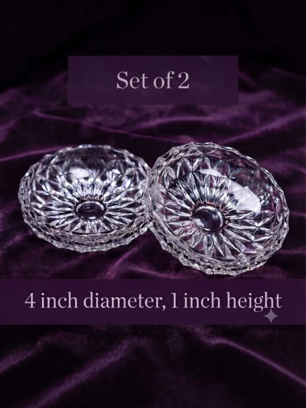 Set of 2 Clear Glass Decorative Bowls - Home Accents